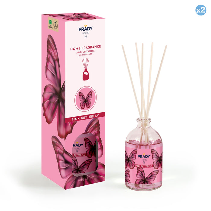 Pack 2x - AMBIENTADOR MIKADO PINK BUTTERFLY 100ML - Prady - 1