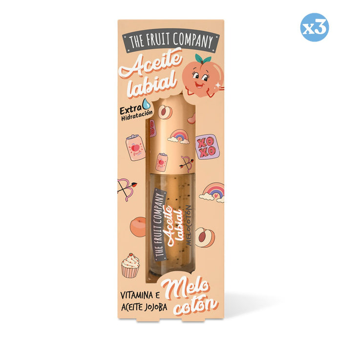 Pack 3x - ÓLEO LABIAL PÊSSEGO 3,6 GR - THE FRUIT COMPANY - The Fruit Company - 1