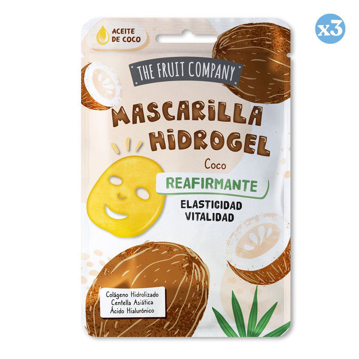 Pack 3x - Máscara Facial de Hidrogel de Coco Reafirmante 31g - The Fruit Company - 1