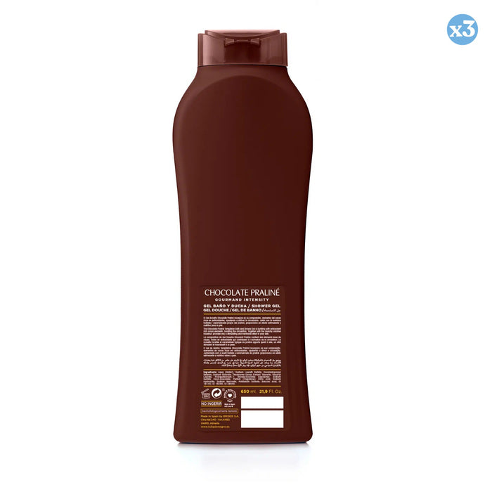 Pack 3x - Gel de Banho Tulipã Negro Chocolate Praliné 650 ml - Tulipan Negro - 3