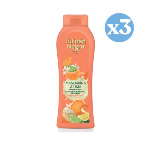 Pack 3x - Gel de Banho Tulipã Negra Mandarina & Lima 650 ml - Tulipan Negro - 1
