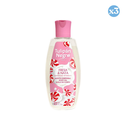 Pack 3x - Óleo Corporal Tulipán Negro Morango & Nata 200 ml - Tulipan Negro - 1