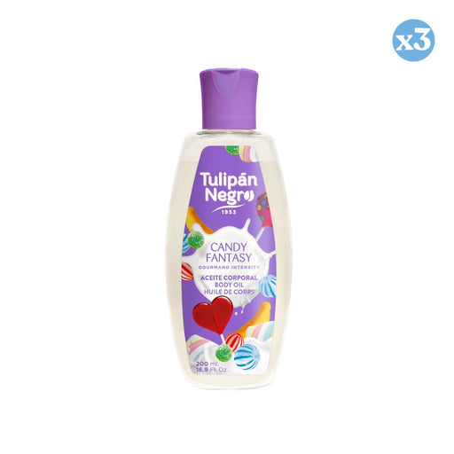 Pack 3x - Óleo Corporal Tulipán Negro Candy Fantasy 200 ml - Tulipan Negro - 1