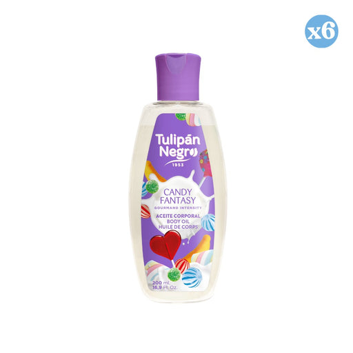 Pack 6x - Óleo Corporal Tulipán Negro Candy Fantasy 200 ml - Tulipan Negro - 1