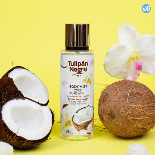 Pacote 6x - Body Mist Tulipa Negra Coco Pure White 250 ml - Tulipan Negro - 1