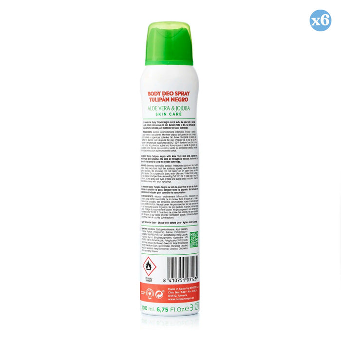 Pack 6x - SPRAY DEO ALOÉ E JOJOBA 200 ml. - Tulipan Negro - 2