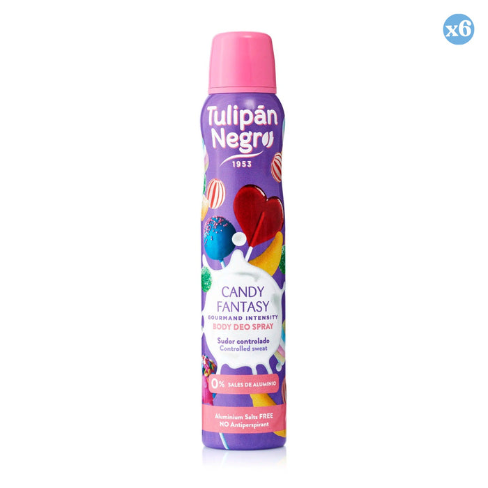 Pack 6x - DESODORIZANTE CORPORAL SPRAY TN CANDY FANTASY 200 ML - Tulipan Negro - 1
