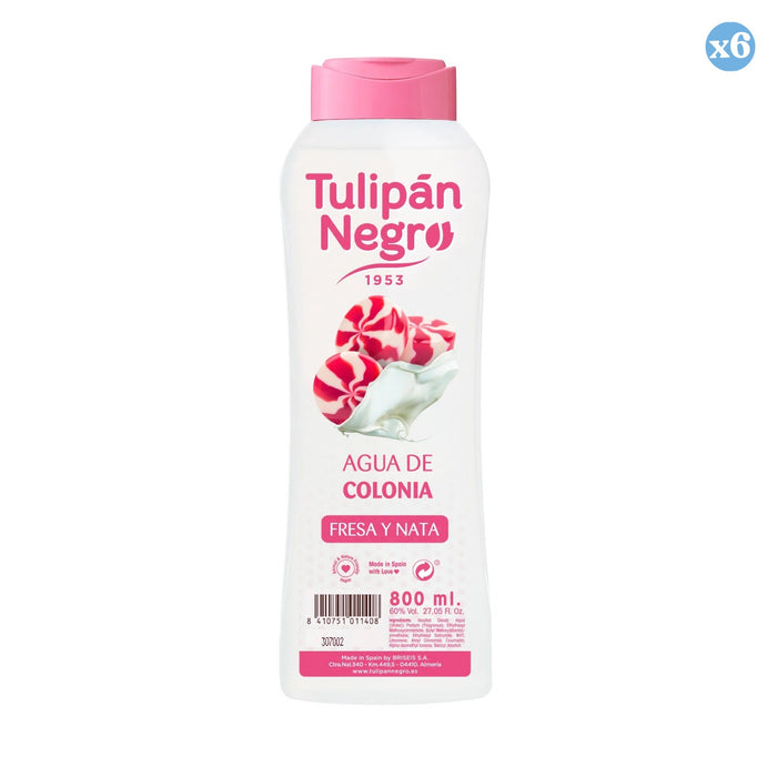 Pack 6x - ÁGUA DE COLÔNIA TN MORANGO E NATA 800 ML - Tulipan Negro - 1