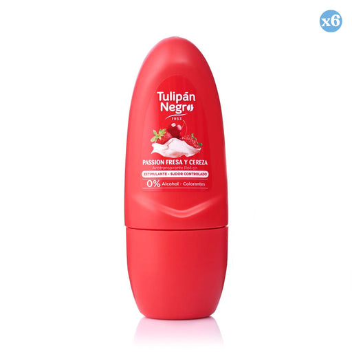 Pack 6x - Desodorante Roll-on Morango & Cereja 50ml Tulipán Negro - Tulipan Negro - 1