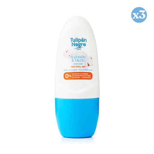 Pack 3x - Desodorante Roll On Algodão e Talco 50ml - Tulipan Negro - 1