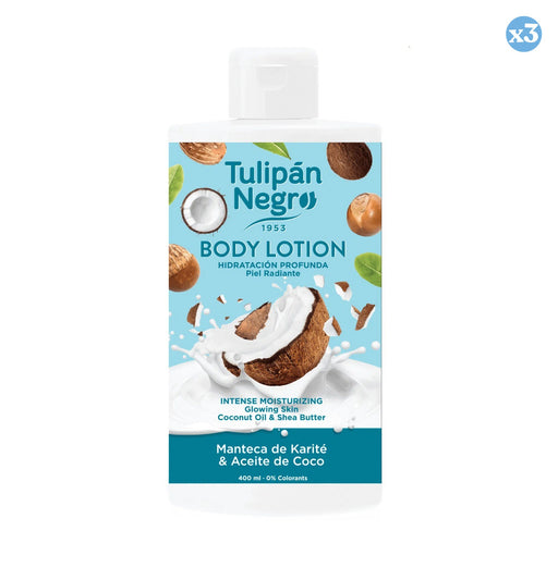 Pack 3x - LOÇÃO CORPORAL T.NEGRO KARITÉ E COCO 400 ML - Tulipan Negro - 1