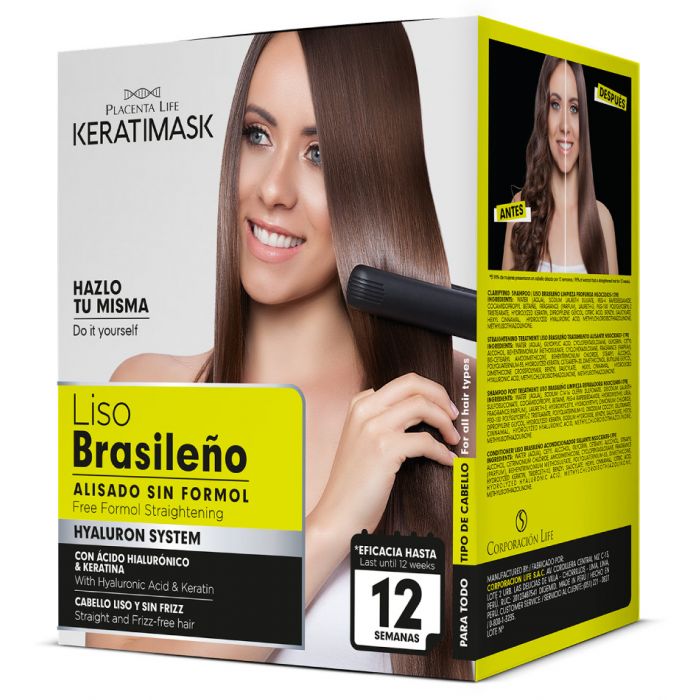 Kit de alisamento brasileiro Keratimask sem formol - Be Natural - 1