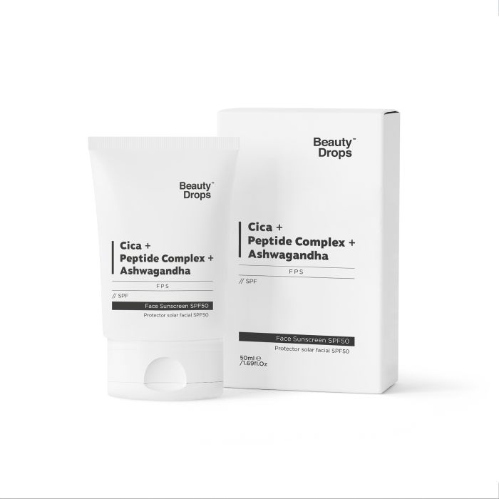 Protetor Solar Cica + Peptide Complex + Ashwagandha Spf50 - Beauty Drops - 1