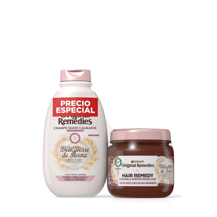 Original Remedies Pacote Máscara de Delicadeza de Aveia + Champô Delicadeza de Aveia - Garnier - 1