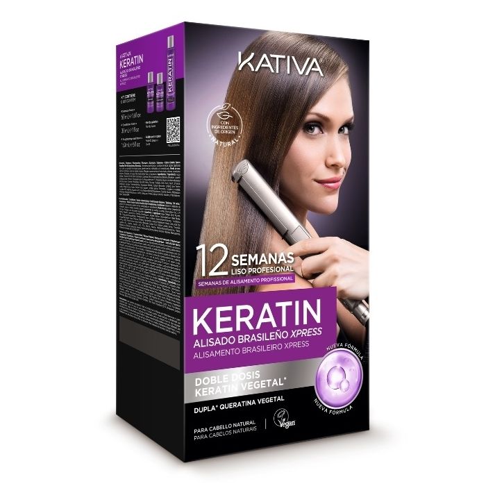 Kit Alisamento Brasileiro Vegano Xpress Dupla Queratina 225 ml - Kativa - 1