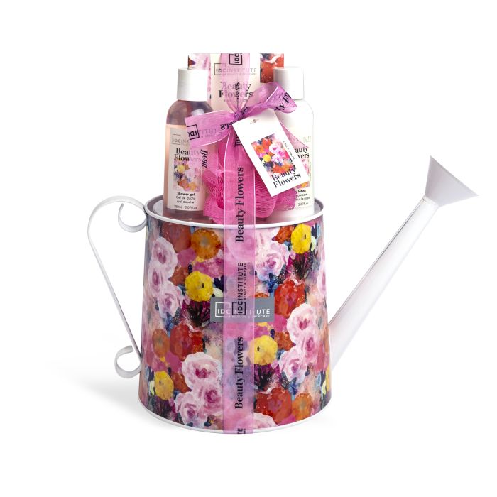 Idc Institute - Beauty Flowers Watercan - Set Regalo - Gel 250 ml + Loción 250 ml + Sales 100 g + Esponja - Idc Institute - 1