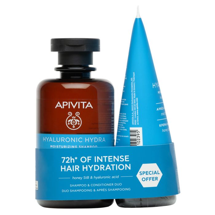 Estuche 72H de Intensa Hidratación - Champú 250 ml + Acondicionador 150 ml - Apivita - 1