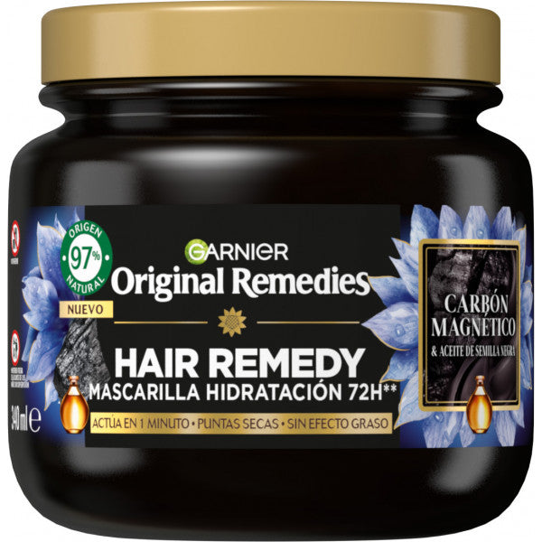 Máscara de Hidratação de Carvão Magnético Hair Remedy - Garnier - 1