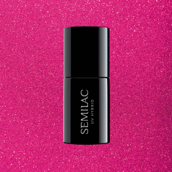 Esmalte semipermanente 7 ml - Semilac : 348 - Charming Ruby Glitter - 1