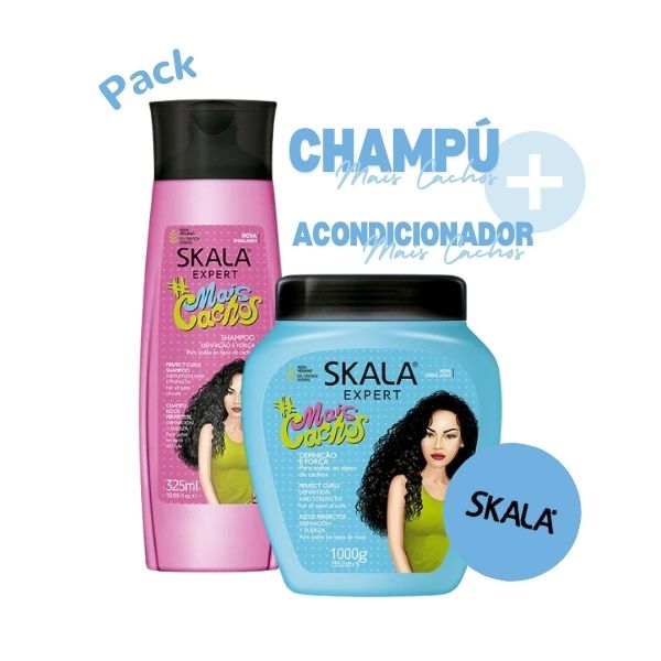 Pack Mais Cachos: Champô + Condicionador Creme 1000ml - Skala - 1