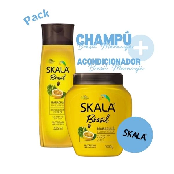 Pack Maracujá e Óleo de Batata: Champô + Condicionador Creme 1000ml - Skala - 1