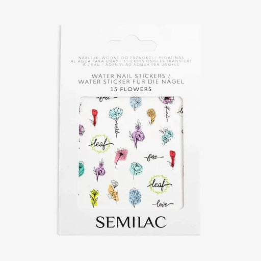 Adesivos de unhas à base de água - Flores - Semilac - 1