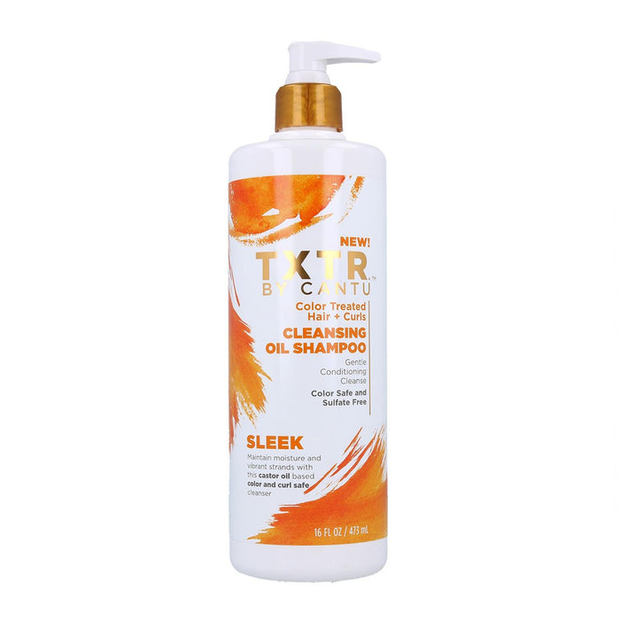 Shampoo de limpeza com óleo CANTU TXTR SLEEK - cabelos tingidos e cacheados -473ML - Cantu - 1