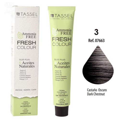 Tinta Fresh Colour sem Amônia 100ml - Tassel : 3 Castaño Oscuro - 1