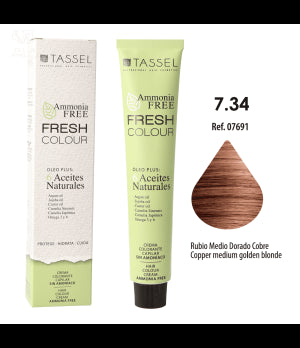 Tinta Fresh Colour sem Amônia 100ml - Tassel : 7.34 Rubio medio dorado cobre - 1