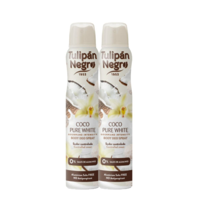 Pacote Economia Body Desodorizante Spray Coco Pure white 2 x 200ml - Tulipan Negro - 1