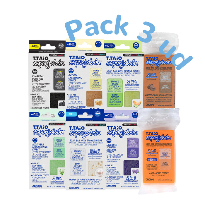 Pack de 3 EsponJabón: Esponja + Sabonete 2 em 1 - 120gr - T.taio - 1
