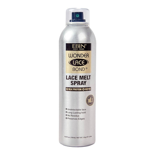 Spray de Aerosol Lace Melt Wonder Lace Bond 100 ml - Ebin New York : Silk Protein + Biotin 180ml - 1