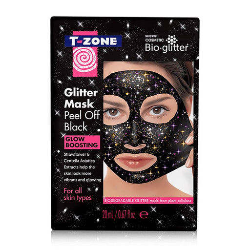 Rímel Facial com Glitter Peel off Black 20 ml - Glow Boosting - T-zone - 1