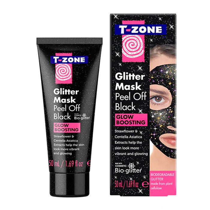 Rímel Facial com Glitter Peel off Black 50 ml - Glow Boosting - - T-zone - 1