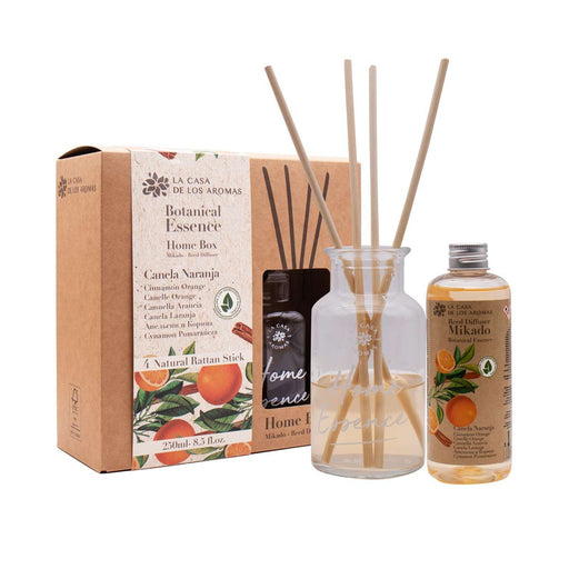 Ambientadores domésticos - Mikado Xl Botanical Home Box Canela Laranja - La Casa de los Aromas - 1