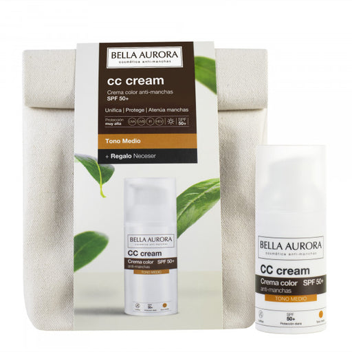 Conjunto Cc Cream Antimanchas + Bolsa de Cosméticos - Bella Aurora - 1