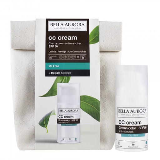 Conjunto Cc Cream Antimanchas sem Óleo + Bolsa de cosméticos - Bella Aurora - 1