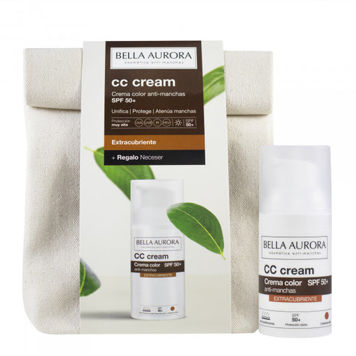 Conjunto Cc Cream Antimanchas Extra Opaco + Bolsa de Cosméticos - Bella Aurora - 1