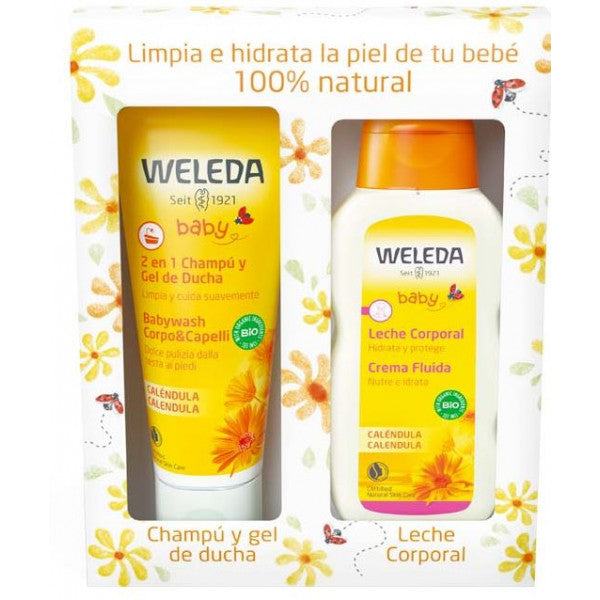 Shampoo e Gel de Calêndula Baby - Weleda: 200 ml + Leche 200 ml - 2