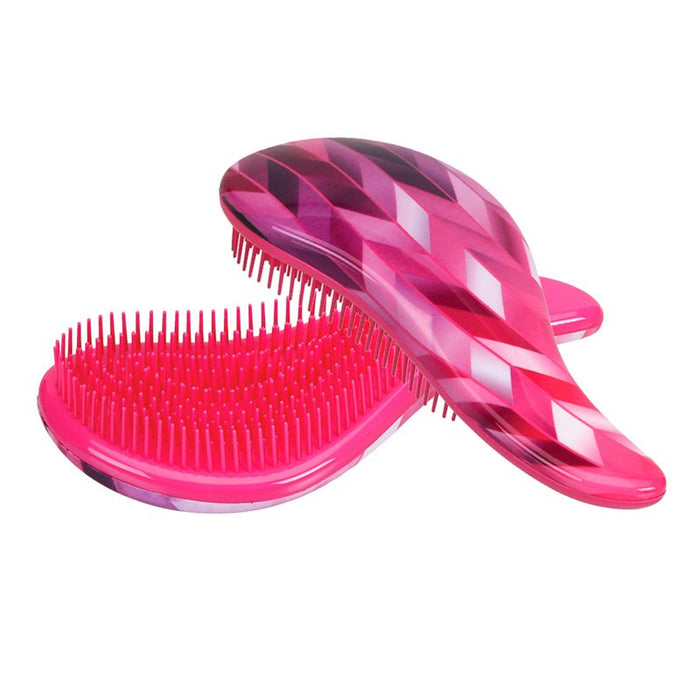 Escova de cabelo sem emaranhados - Chevron rosa choque - Cala - 1