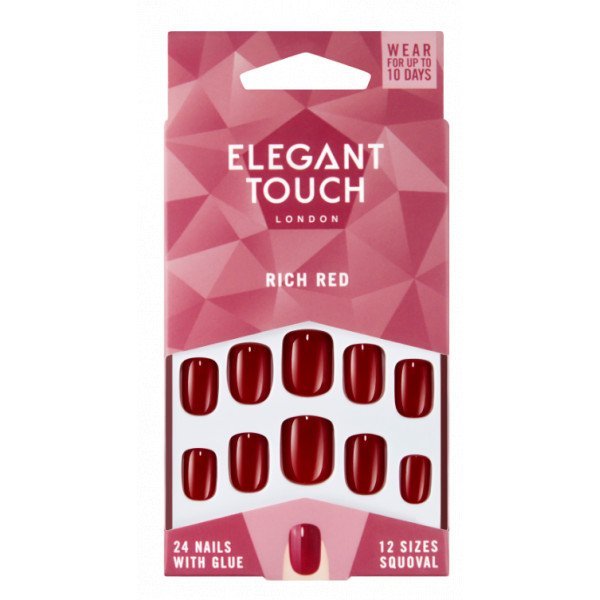 Unhas postiças Rich Red - Elegant Touch - 1