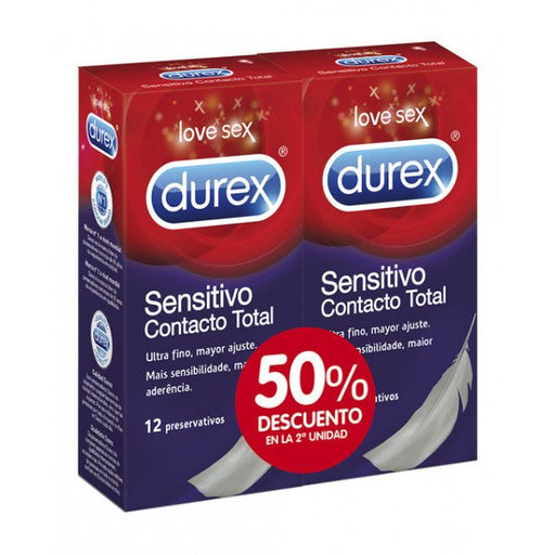 Preservativos Sensíveis de Contato Total - Durex: 2 x 12 unidades - 1
