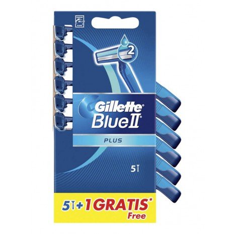 Lâminas descartáveis para pele sensível - Blueii Plus - 6 unidades - Gillette - 1