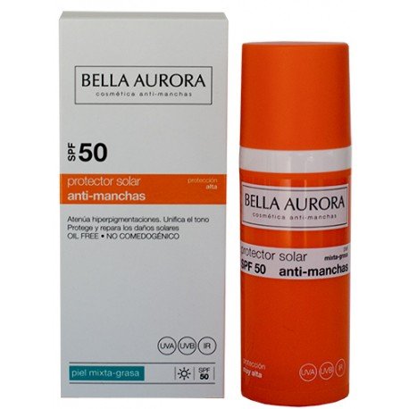 Gel Solar Spf50 Antimanchas 50 ml - Pele Mista Ou Oleosa - Bella Aurora - 1
