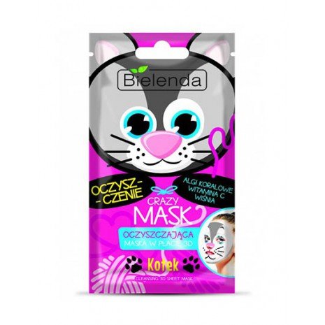 Máscara refrescante e de limpeza para gatos - Crazy Mask 3d - Bielenda - 1