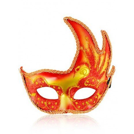 Máscara veneziana com acabamento vermelho - Venetian Mask - 1