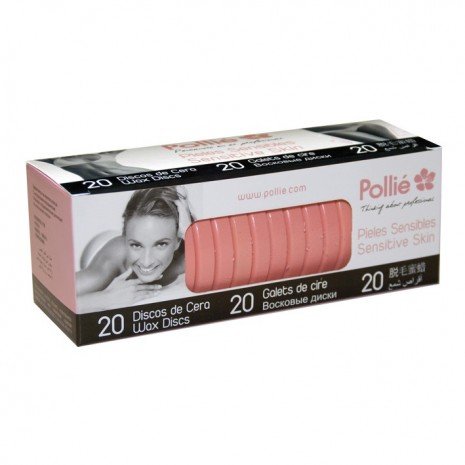 Caixa 20 Discos de Cera Quente - Rosa Pele Sensível - Pollié - 1