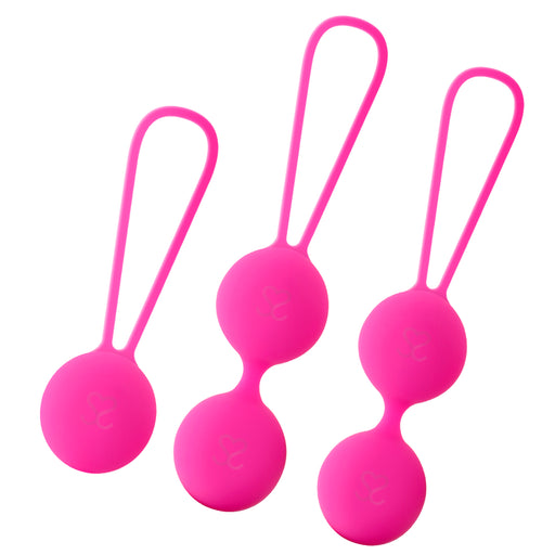 Conjunto completo rosa de bolas de treinamento para assoalho pélvico de silicone Osian - Moressa - 1