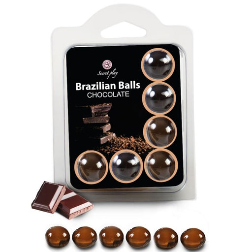 Conjunto 6 Bolas Lubrificantes Bolas Brasileiras Chocolate - Secretplay Cosmetic - Secret Play - 1