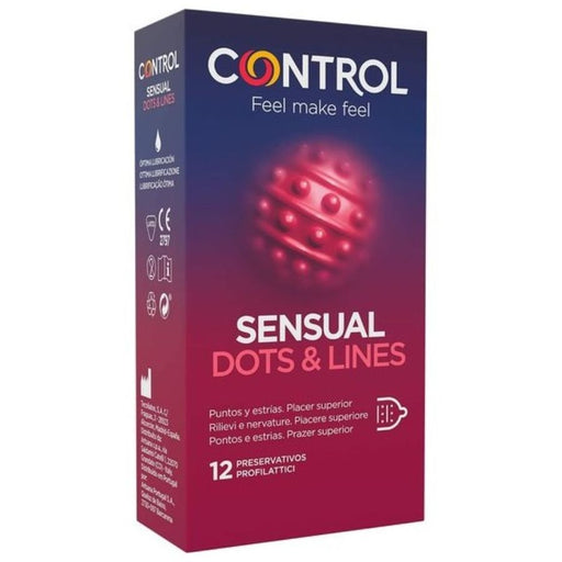 Preservativos Sensuais Pontos e Estrias - 12 Unidades - Control - 1